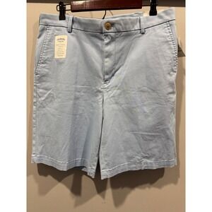 IZOD‎ Saltwater Stretch Flat Front Shorts Relaxed Classics Powder Blue 34
